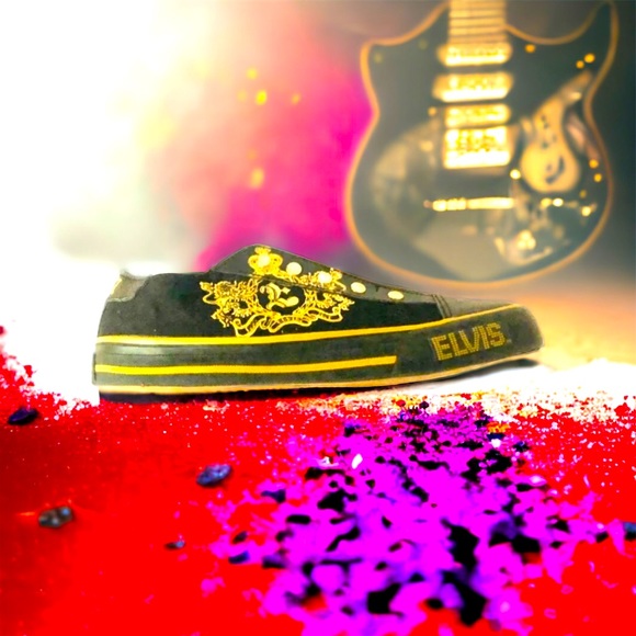 Elvis Women Gold & Black Sneakers - Picture 5 of 9